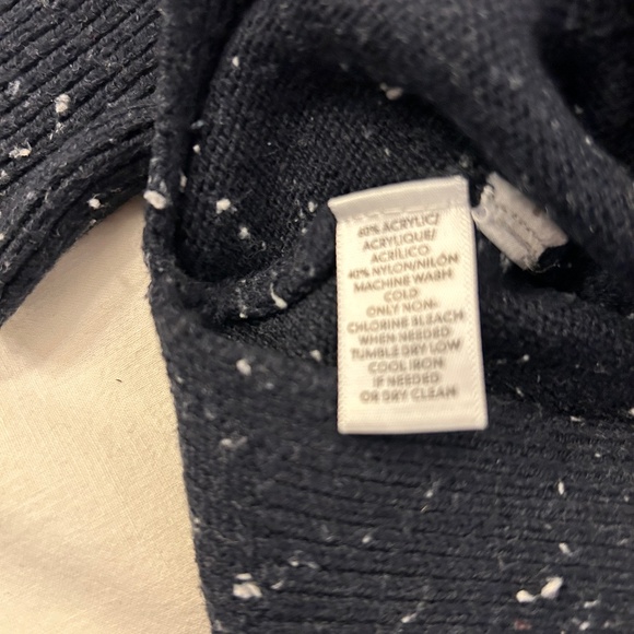 Soft Blue Drape Neck Sweater with White Speckles Size Large by Loft - Picture 7 of 9